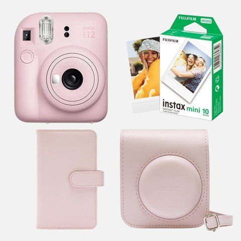 Подарочный набор №2 Fujifilm INSTAX Mini 12 + чехол + альбом + кассета на 10 кадров &mdash; Розовый IM12-SET2-PNK фото