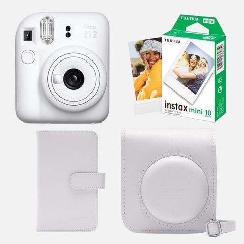 Подарочный набор №2 Fujifilm INSTAX Mini 12 + чехол + альбом + кассета на 10 кадров &mdash; Белый IM12-SET2-WHT фото