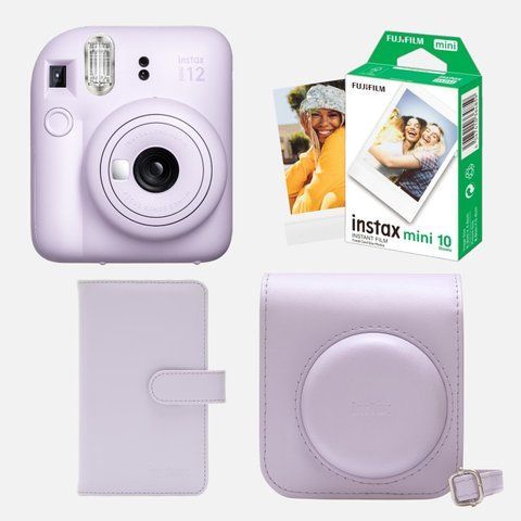 Подарочный набор №2 Fujifilm INSTAX Mini 12 + чехол + альбом + кассета на 10 кадров &mdash; Фиолетовый IM12-SET2-PUR фото