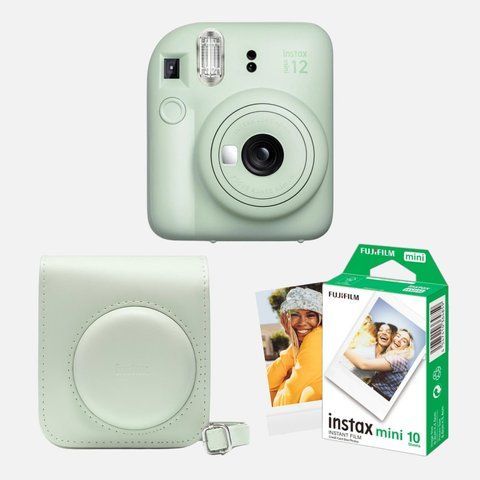 Подарочный набор №1 Fujifilm INSTAX Mini 12 + чехол + кассета на 10 кадров &mdash; Зеленый IM12-SET1-GRN фото