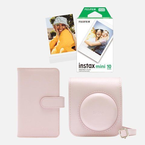 Подарунковий набір №3 для Fujifilm INSTAX Mini 12: чохол + альбом + касета на 10 кадрів &mdash; Рожевий IM12-SET3-PNK фото