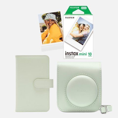 Подарочный набор №3 для Fujifilm INSTAX Mini 12: чехол + альбом + кассета на 10 кадров &mdash; Зеленый IM12-SET3-GRN фото
