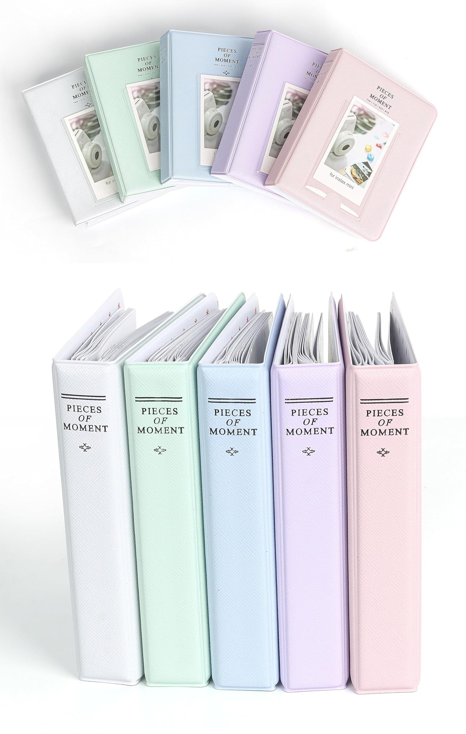 Фотоальбомы для Fujifilm INSTAX Mini на 64 фото в цветах Pink, White, Green, Purple и Blue