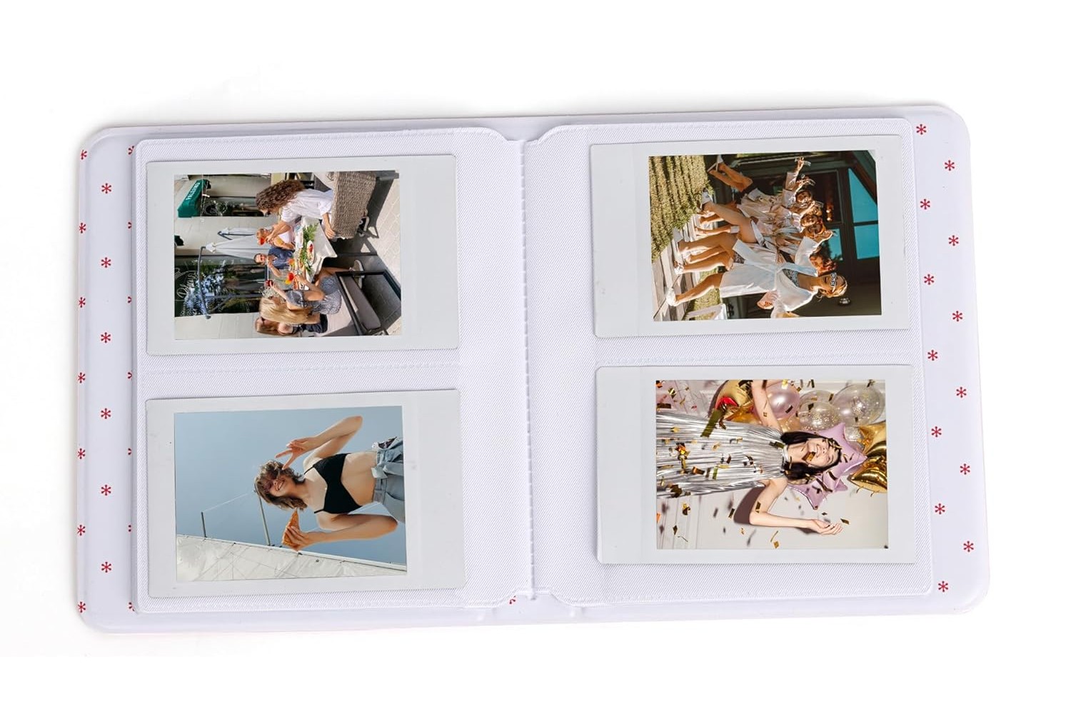 Открытый фотоальбом для Fujifilm INSTAX Mini с размещенными фотографиями