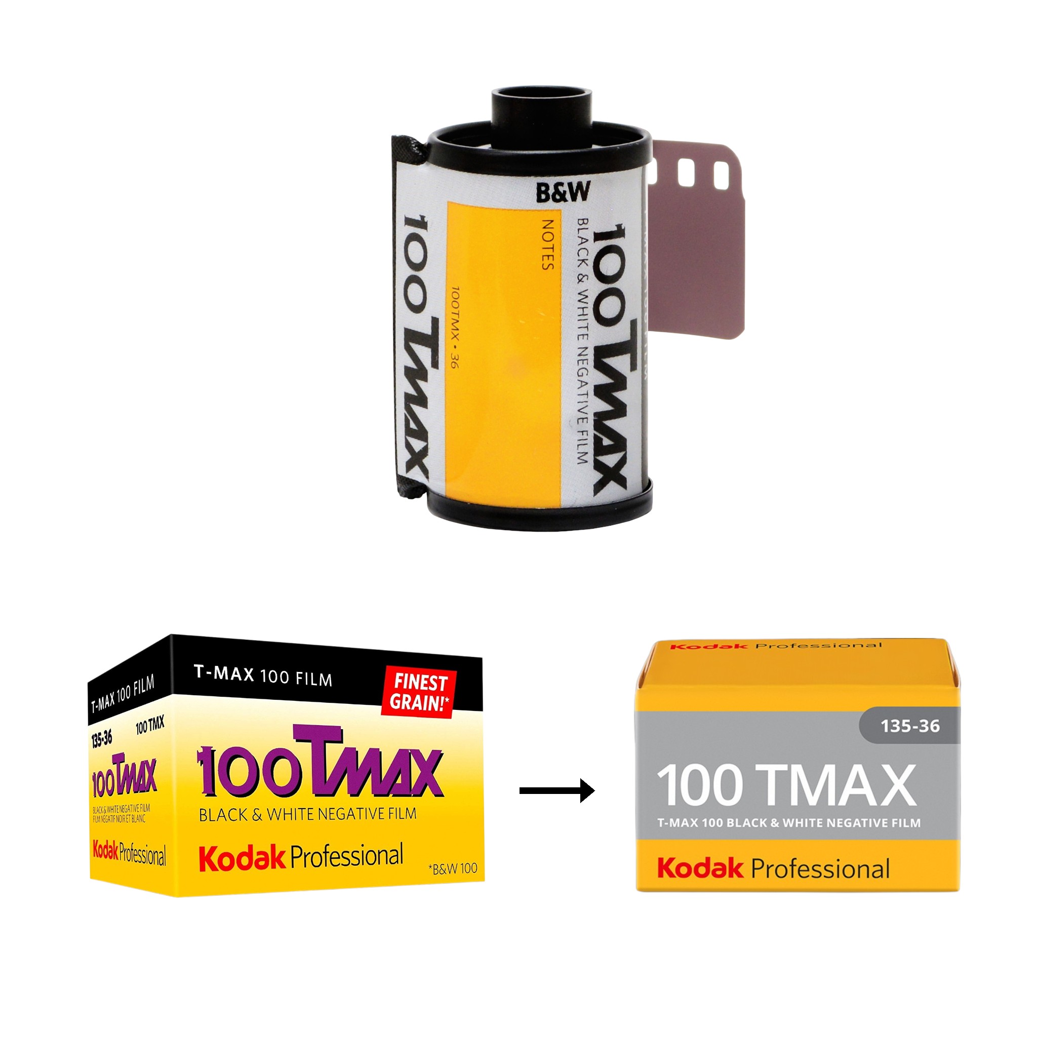 Чорно-біла фотоплівка Kodak Professional T-MAX 100 TMX формату 135 / 35 мм на 36 кадрів