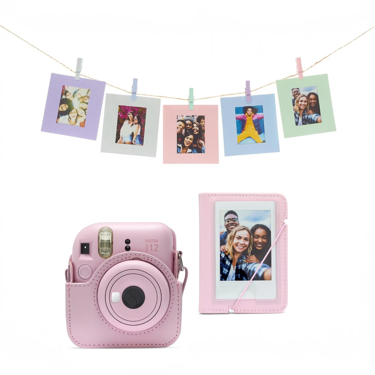 Fujifilm INSTAX MINI 12 Blossom Pink с аксессуарами для фотографий