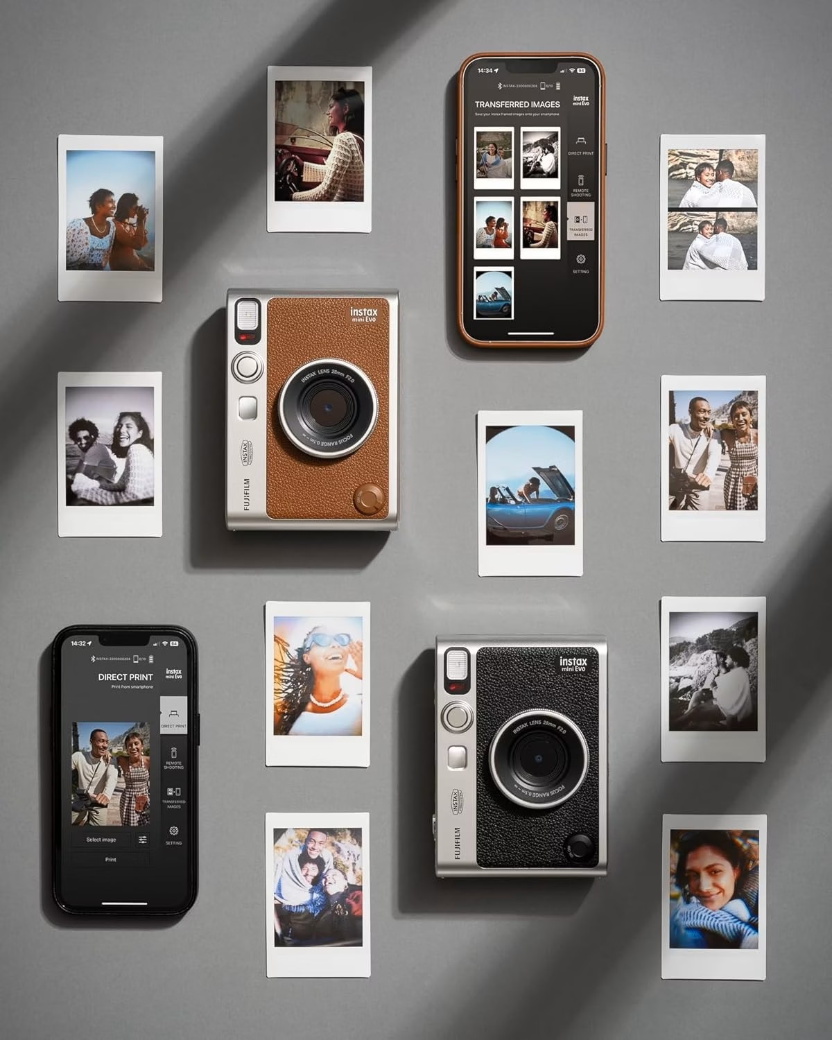 Fujifilm INSTAX MINI EVO Brown із фронтального боку