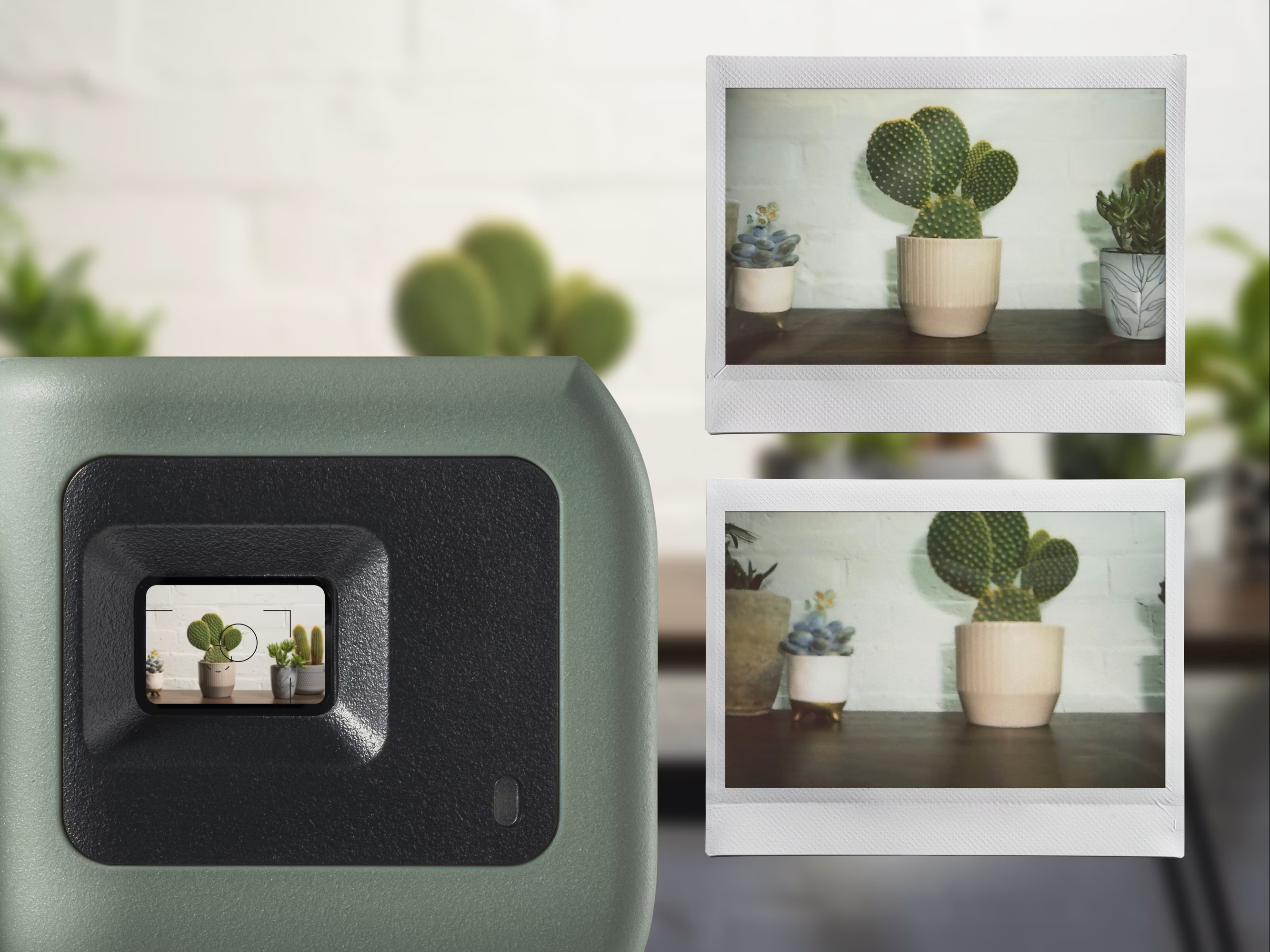 Сравнение композиции в видоискателе Fujifilm INSTAX WIDE 400 и готовых фотографий