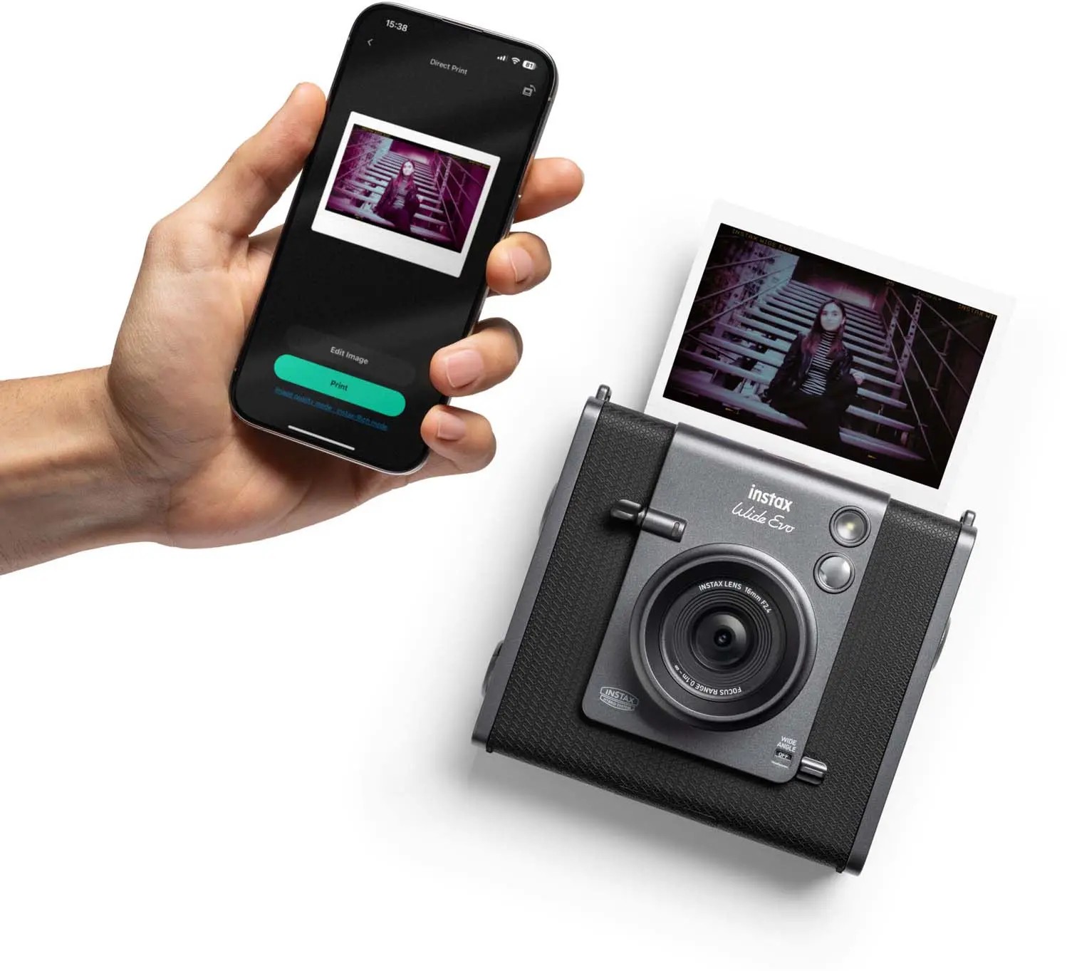 Печать фотографии со смартфона через приложение Fujifilm INSTAX WIDE EVO