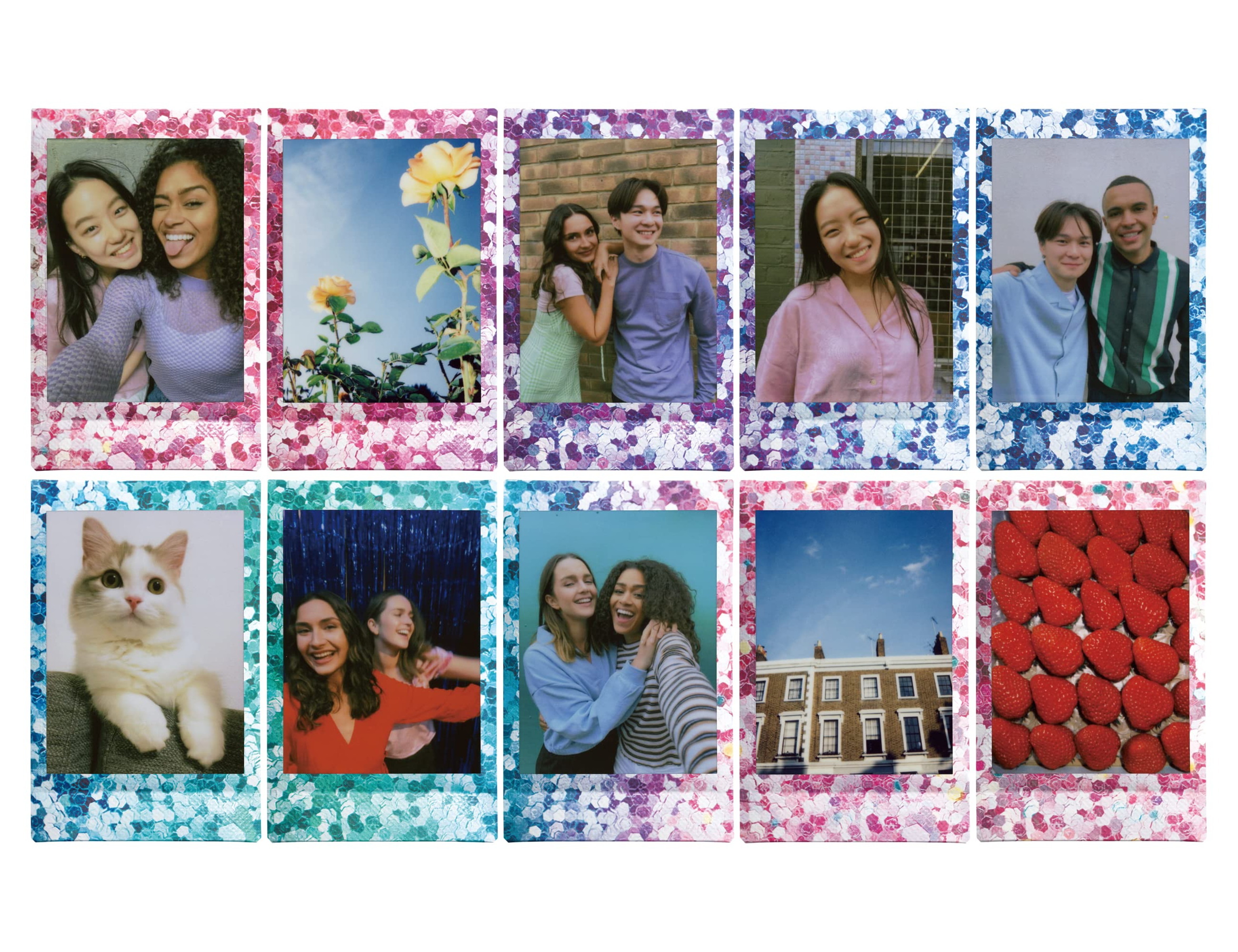 Примеры снимков Fujifilm INSTAX Mini Confetti с блестящими праздничными рамками