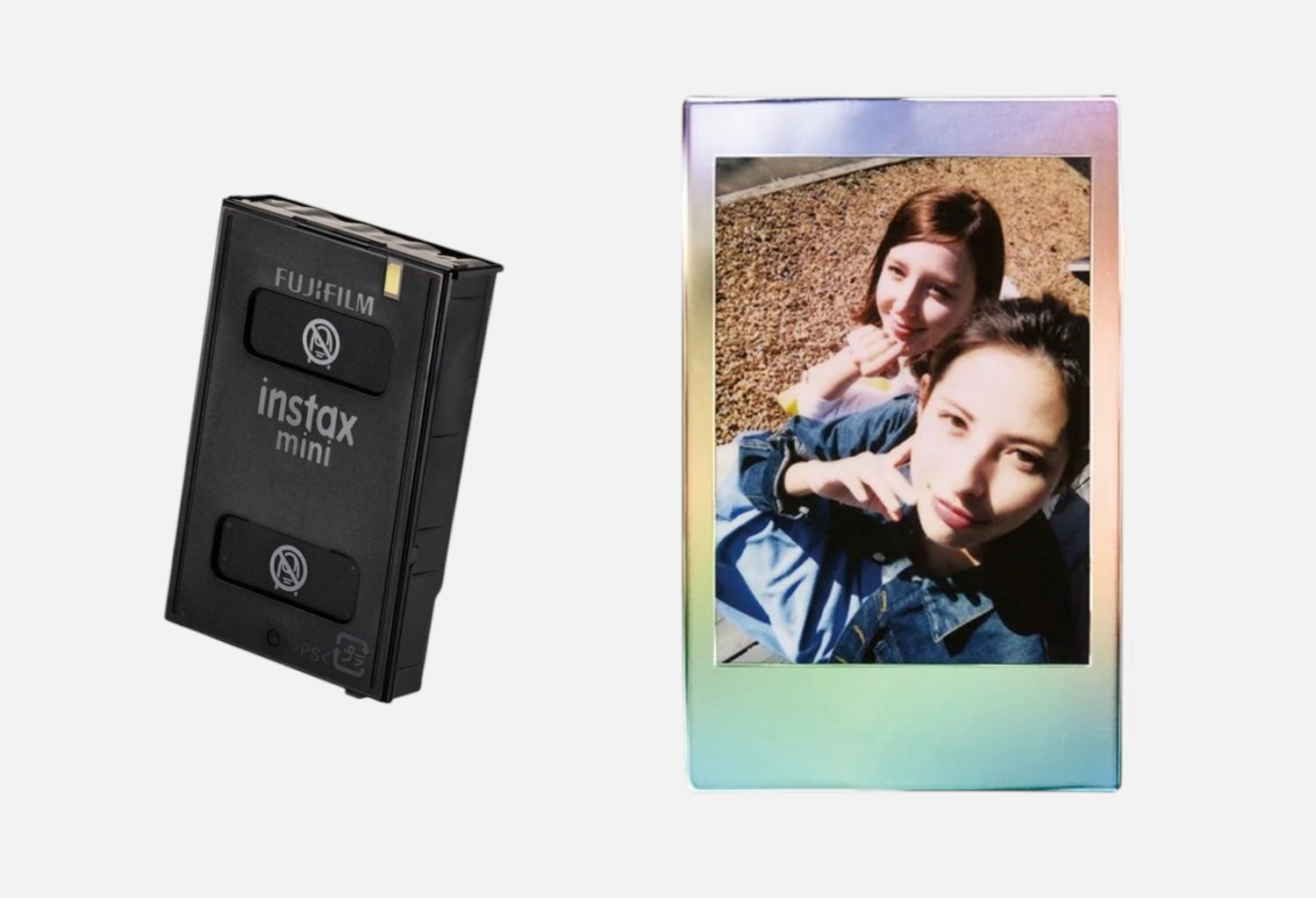 Касета Fujifilm INSTAX Mini Mermaid Tail та приклад знімка з пастельною рамкою