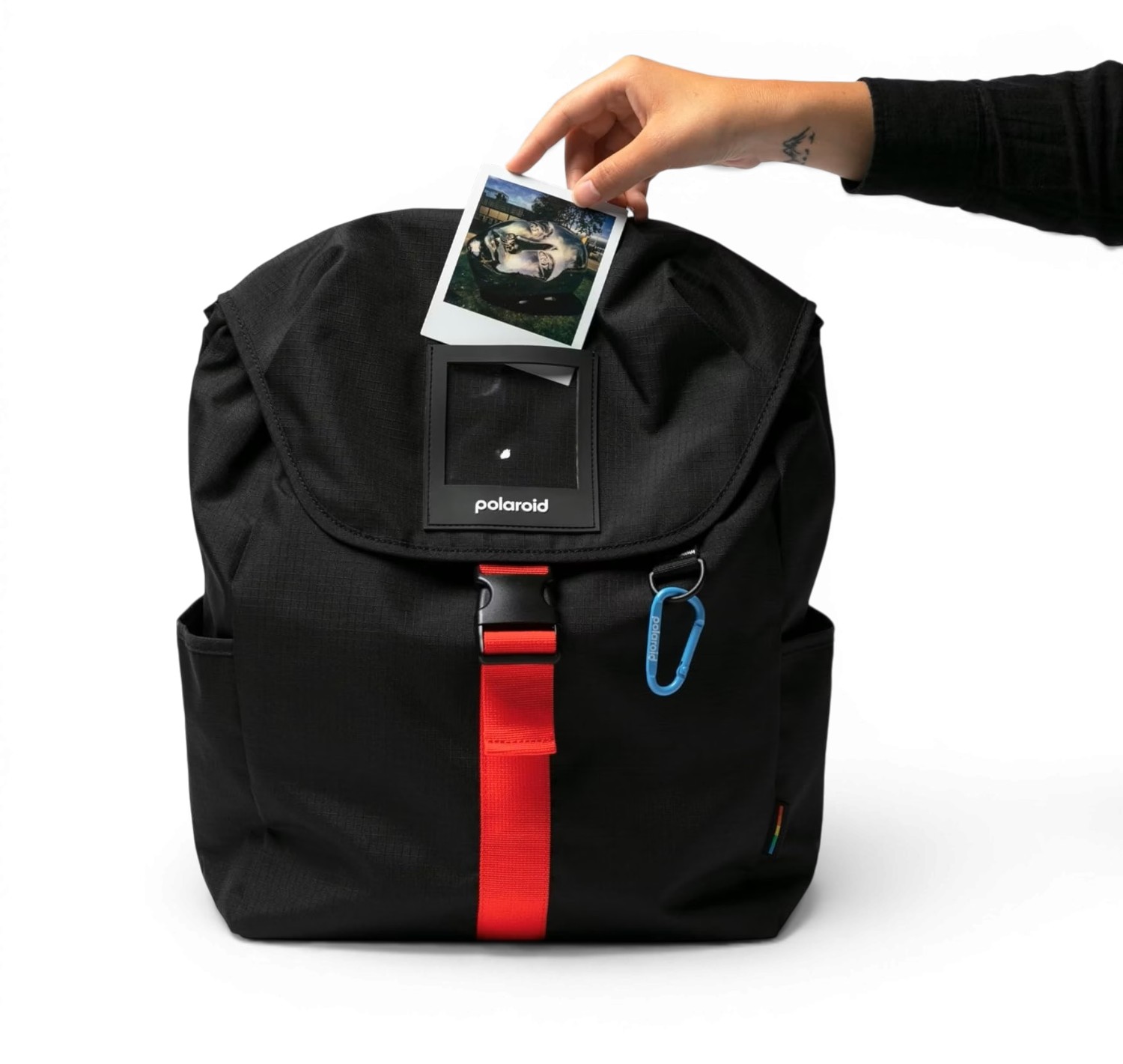 Чорний рюкзак Polaroid Ripstop Backpack Black з кишенею для фото