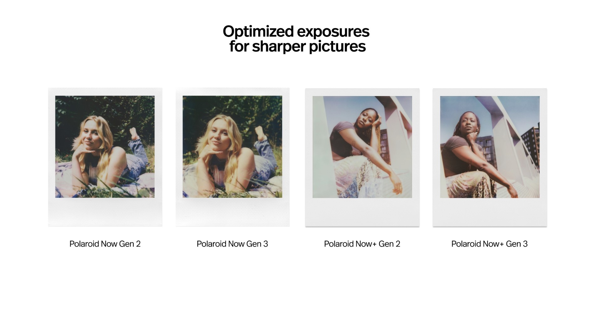 Порівняння експозиції Polaroid Now+ Gen 2 та Polaroid Now+ Gen 3